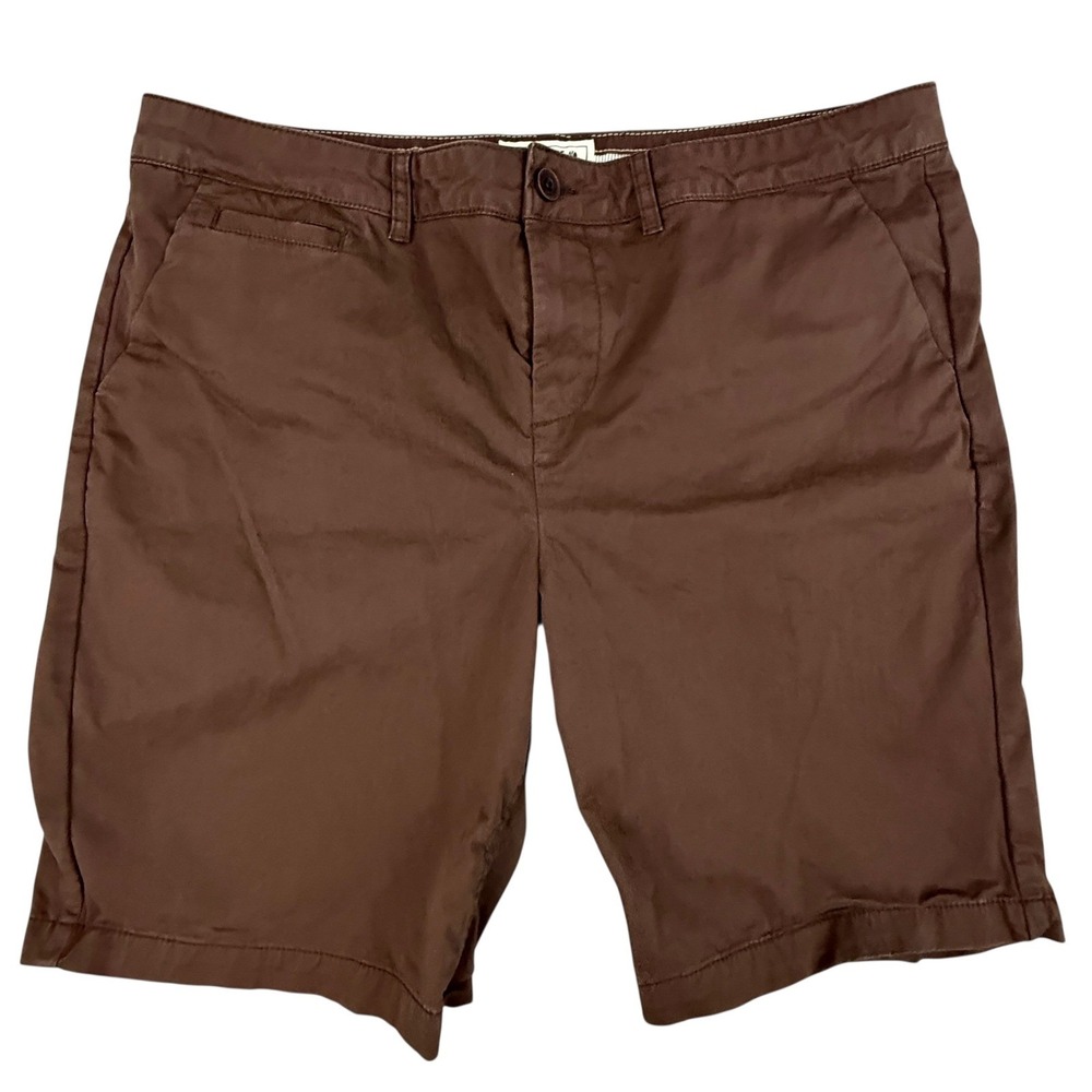 FatFace Falmouth Bermuda Chino Shorts Women 12 Brown Organic Cotton Casual